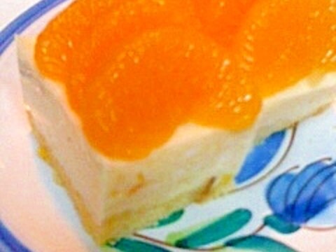 みかん缶のレアチーズ風ヨーグルトケーキ